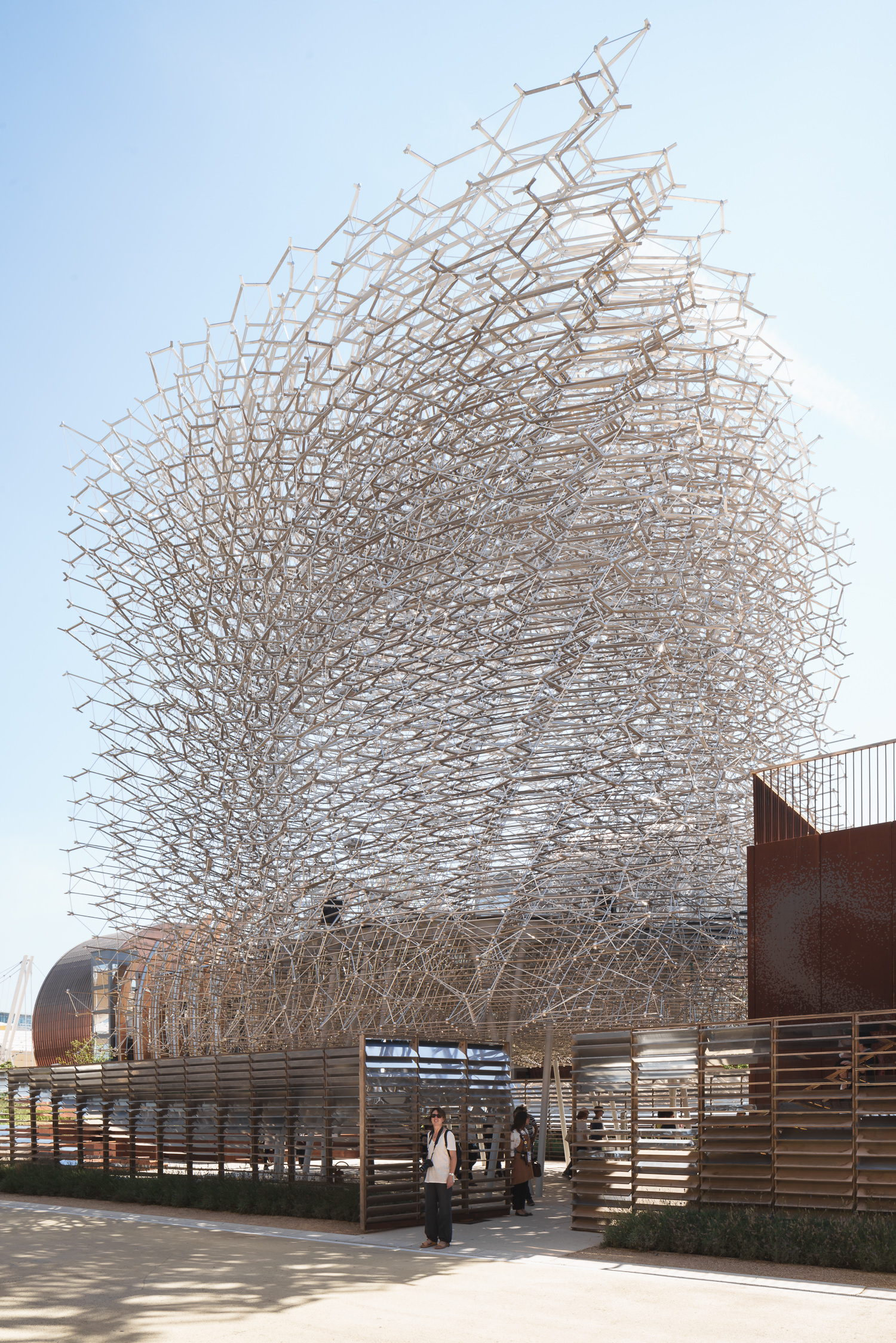 outside the uk pavilion, milan expo, mark hadden architecture photographer